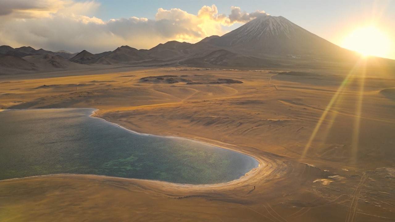 Geothermal vapour rising at the Lastarria Lagoon concession