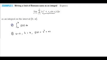 Math 1A 5.2 Example 1 Writing a limit of Riemann sums as an integral