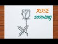 How To Draw Rose Easy Way / How to Draw Rose Flower With Pencil / Rose Drawing Easy