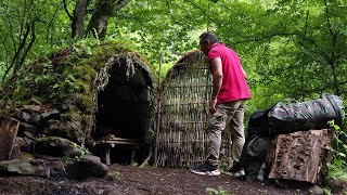 The full version of my best bushcraft camping project to date. Survival shelter, wild cooking.