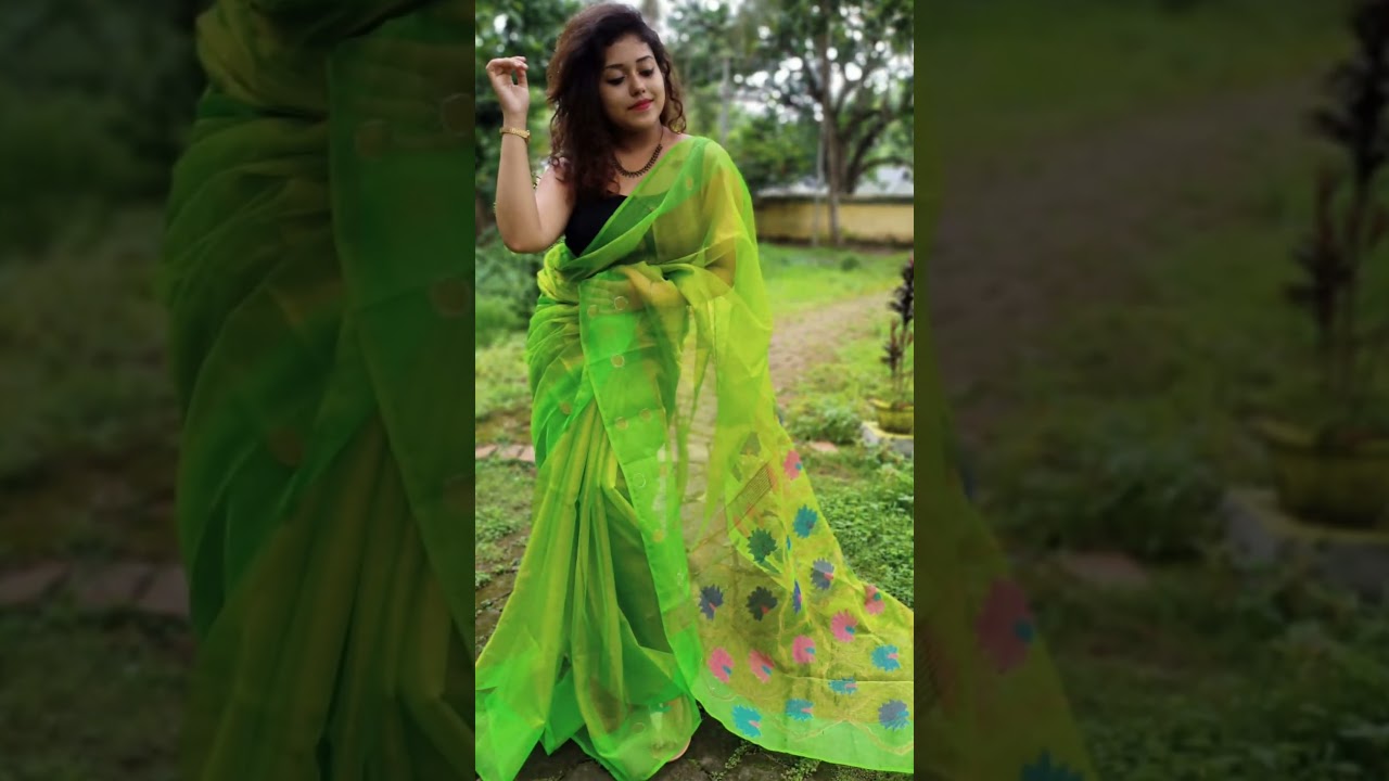 Parrot Green colour saree designs / #parrotgreen #green #saree #khushi62