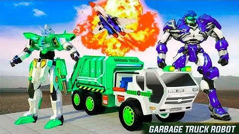 Flying Garbage Truck Robot Transformer - Robot Games Android Gameplay