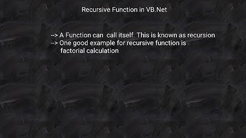 Recursion Function in Visual Basic .Net | Recursion Function in VB.Net with example in Visual Studio