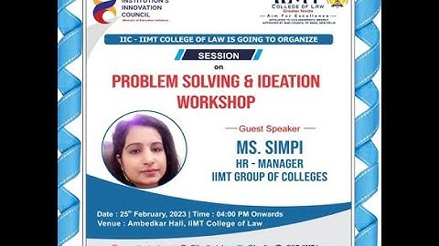 SESSION ON PROBLEM SOLVING AND IDEATION WORKSHOP