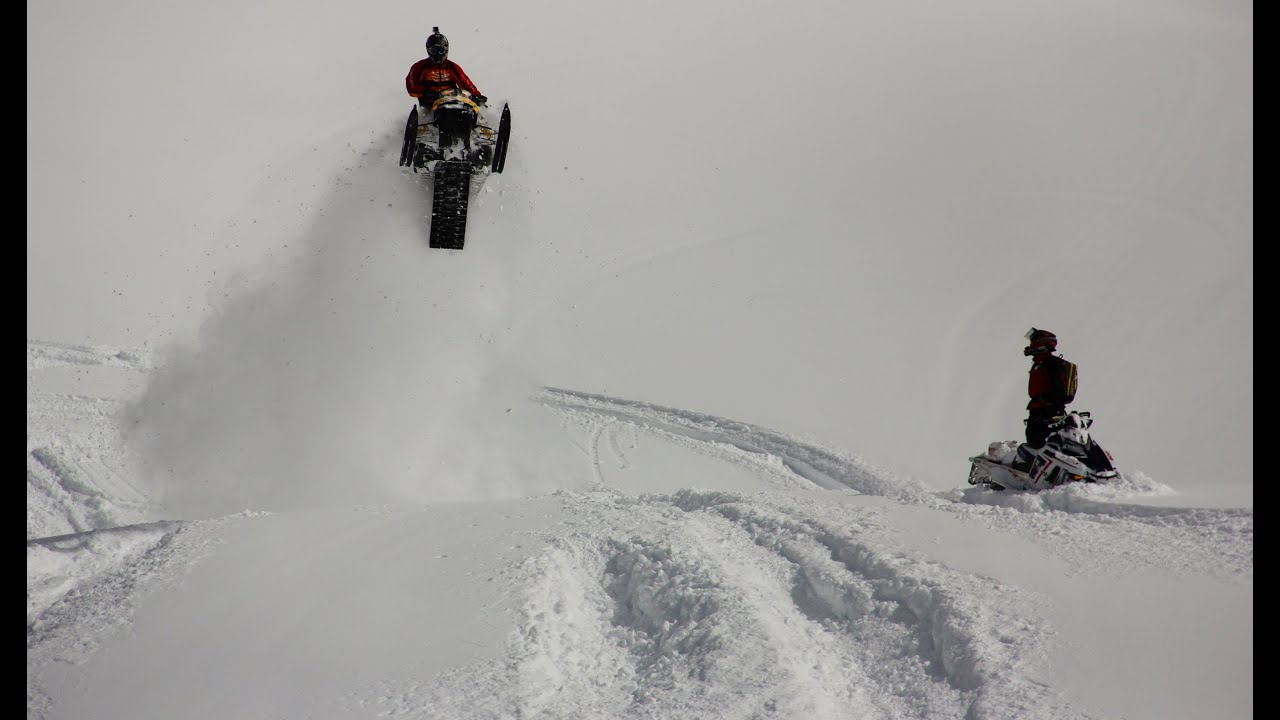 Snowmobile jump in Alpine Wyoming YouTube