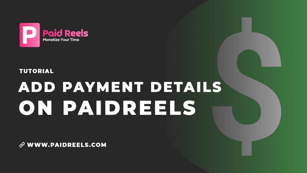 Setup payment details on @paidreels - Tutorials - YouTube