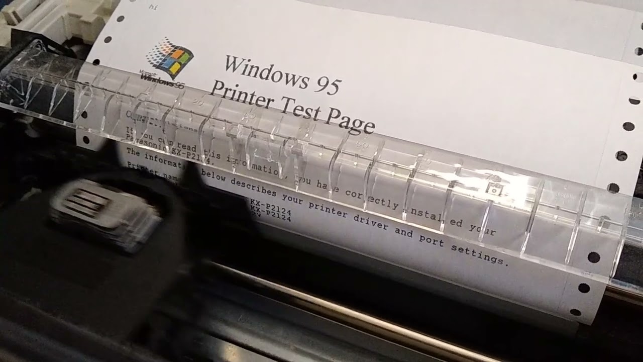 Panasonic KX-P2135 color dot matrix printer in action - YouTube
