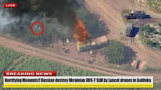 Horrifying Moments (May 21 2024) Russian destroy Ukrainian IRIS-T SLM by Lancet drones in Avdiivka