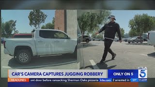 Car's camera captures bank jugging robbery in Montebello