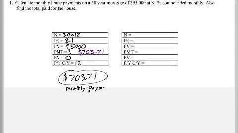 Math 118 : 3.7 #1 (Mathematical Explorations Tutorial : House Mortgages)