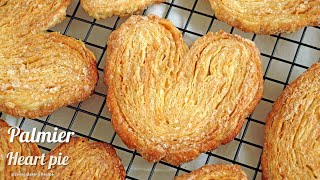 결이 살아있는 '팔미에 ♥ 하트파이' 만들기  : Palmier ♥ heart pie Cookies (pastry)｜siZning
