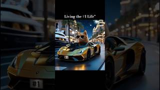 "Ginger cat, gold wheels, Monaco vibes. #MonacoNights #YTShorts #ViralShorts #CatShorts"