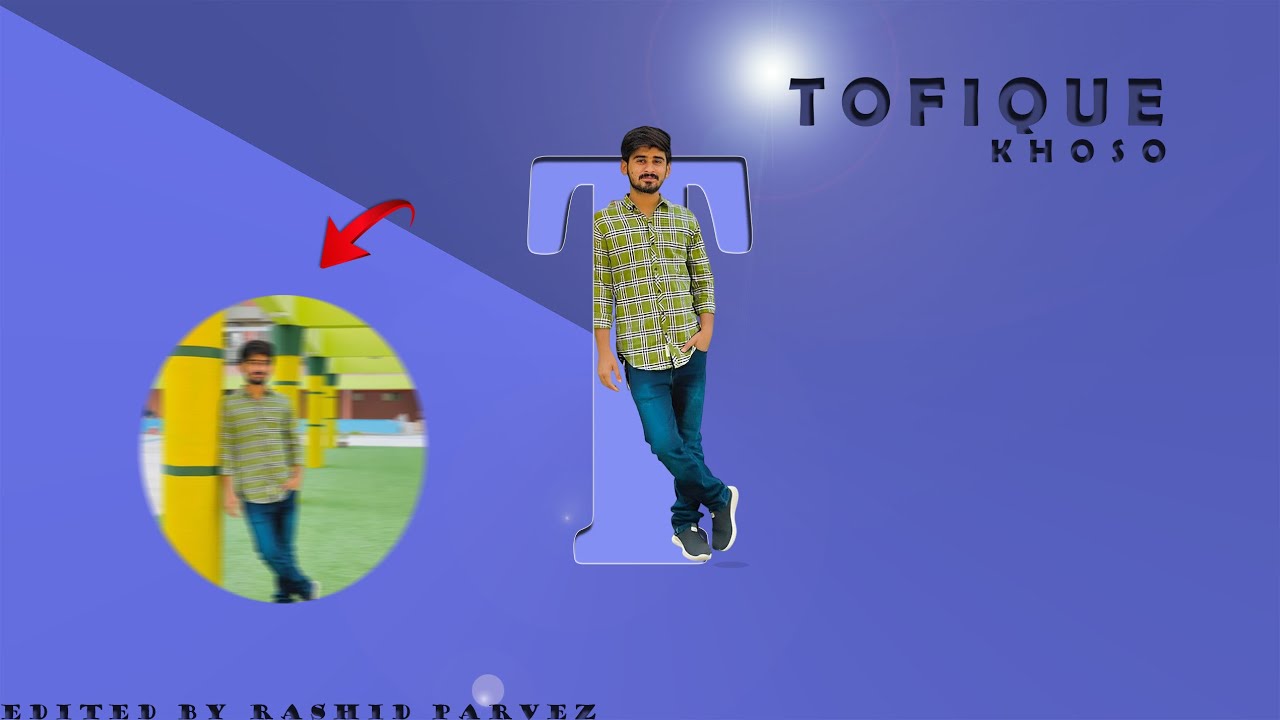 Letter T portrait design in Photoshop