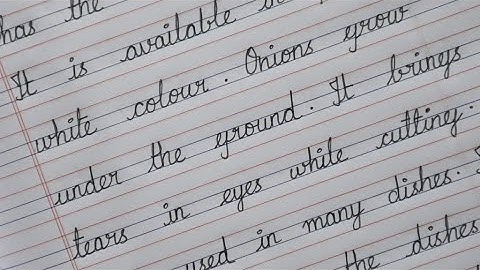 Few sentences on Onions / Cursive handwriting practice / Calligraphy / Clean and Neat / English #91