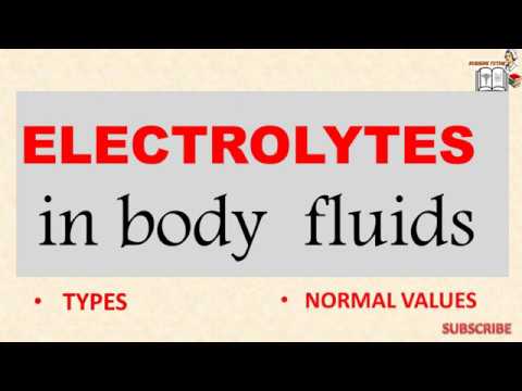 Normal values of electrolytes in body