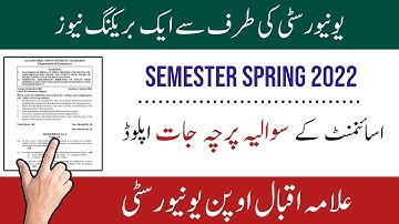 How to Download Assignment Question Paper Spring 2022 / Aiou Spring 2022 Question Paper Upload