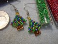 Christmas tree earring tutorial, seed bead Christmas tree earrings