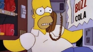 Homer Trapped Inside Two Vending Machines