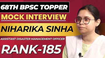 Niharika Sinha l Rank 185 l ADMO l 68thBPSC Topper l