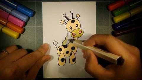 How to draw the giraffe ( vẽ chú hươu cao cổ )