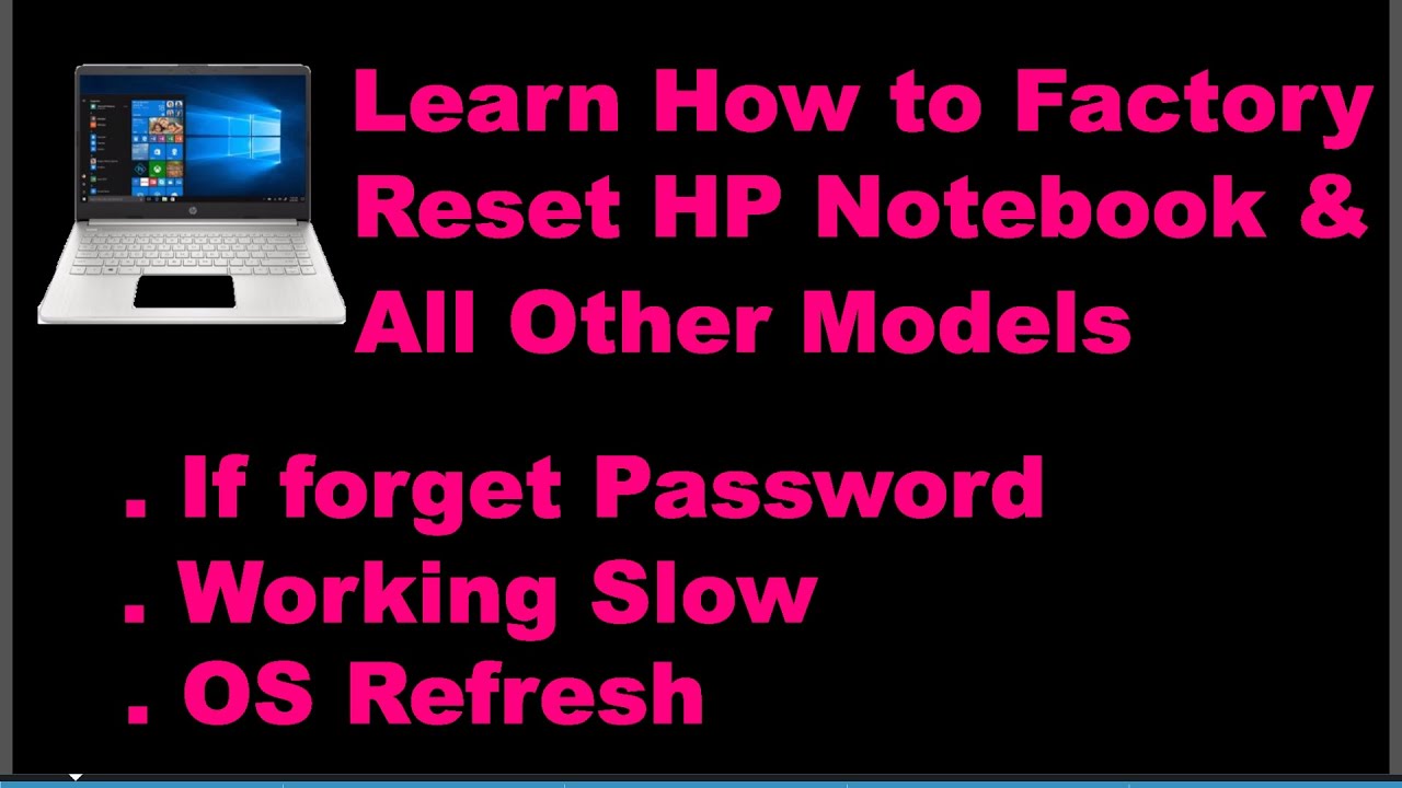 How to reset HP laptop to factory default OS windows 10 - YouTube