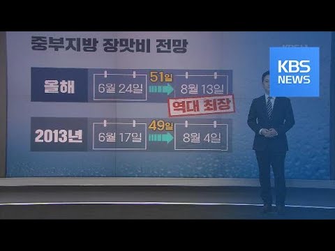 중부 모레까지 매우 강하고 많은 비…“최고 500mm 이상” / KBS뉴스(News)