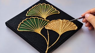 Texture painting| 3d ginkgo leaves with gold leaf  screenshot 2