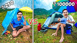 Low Budget VS Expensive Camping In Jungle   ₹1000 Vs ₹50000 Overnight Tent