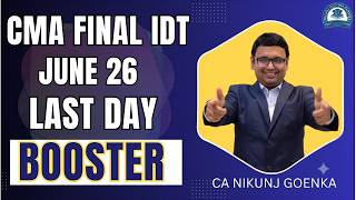 CMA FINAL | INDIRECT TAX | LAST DAY BOOSTER SESSION | JUNE 2026 | CA NIKUNJ GOENKA