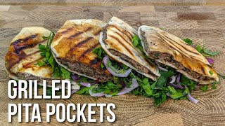 Easy grilled meat Pita Pockets  Lebanese Arayes with a spiced meat filling