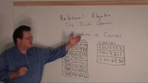 UHCL 17a Graduate Database Course - Relational Algebra - Divide