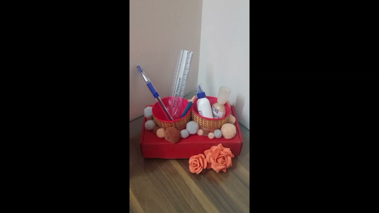 "From Junk to Genius: DIY Desk Organizer with Cardboard & Cups! 💡📚"
