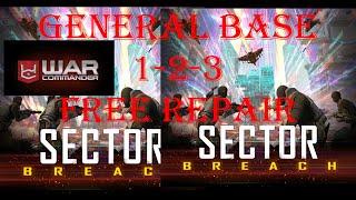 War Commander-  SECTOR BREACH / GENERAL BASE 1-2-3/ FREE REPAIR / 6 L WARHORSE