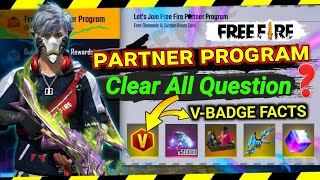 Ff Partner Program Join ⚡ आपका गलतफहमी दूर करेंगे🤯 (V Badge को लेकर) ff REWARD | Facts 2022 screenshot 5