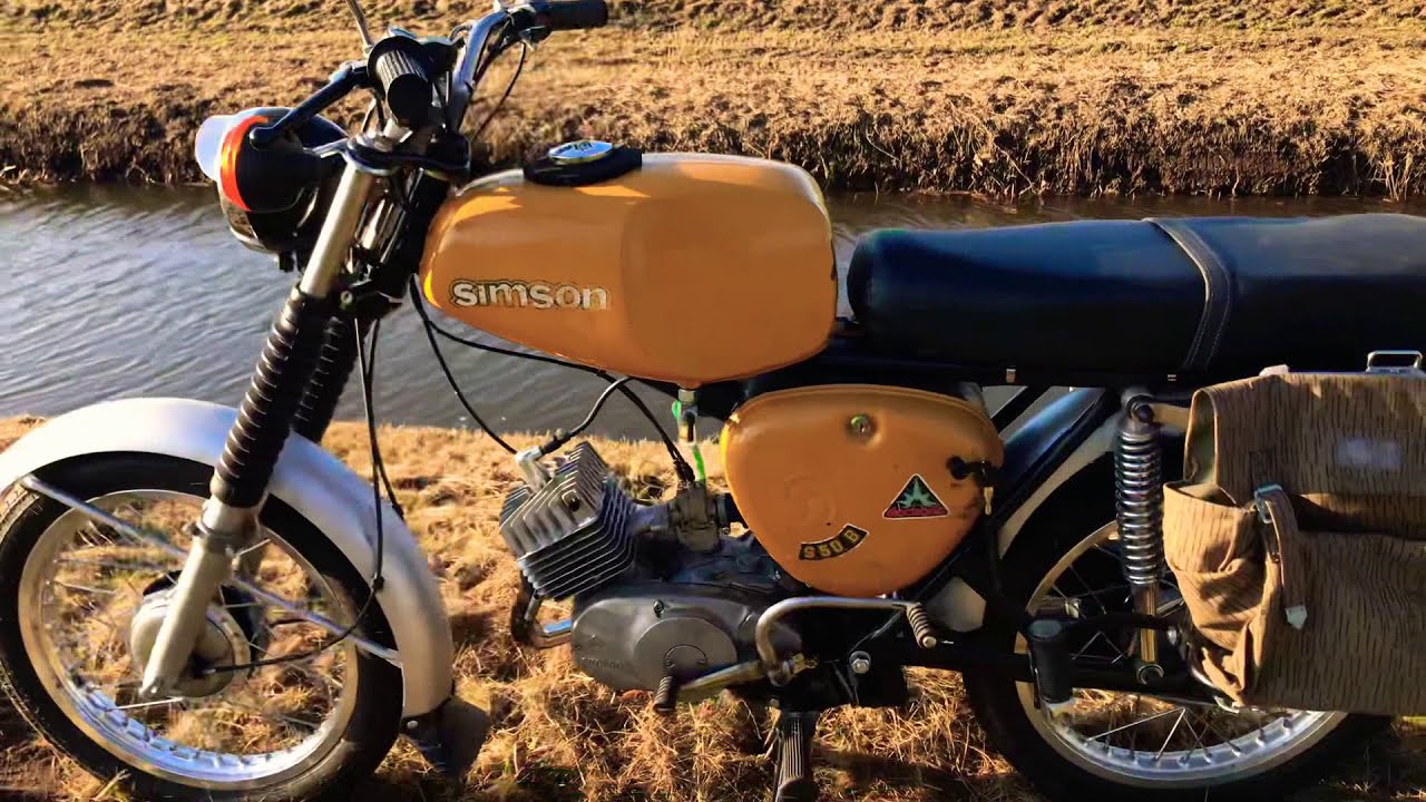 Saharabraune Simson S50B Elektronik Originallack Patina Standgas