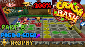 Crash Bash - 200% Walkthrough - Part 8: Pogo-a-Gogo (Trophy) - 1080p 60 fps