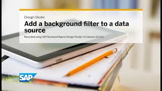 Add a background filter to a data source  SAP BusinessObjects Design Studio 1 0