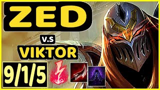 4LAN (ZED) vs VIKTOR - 9/1/5 KDA MID GAMEPLAY - BR Ranked DIAMOND