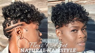 Must Try Flexi Rod Set Natural Hair Updo Hairstyle No Its Not A Wig Perfect For The Summer