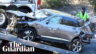 Tiger Woods badly hurt in car crash but 'awake and responsive'