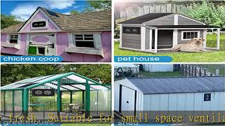 DC HOUSE 20W Solar Powered Dual Metal Shell Exhaust Fan Kit for Chicken Coops, Greenhouses, Sheds,