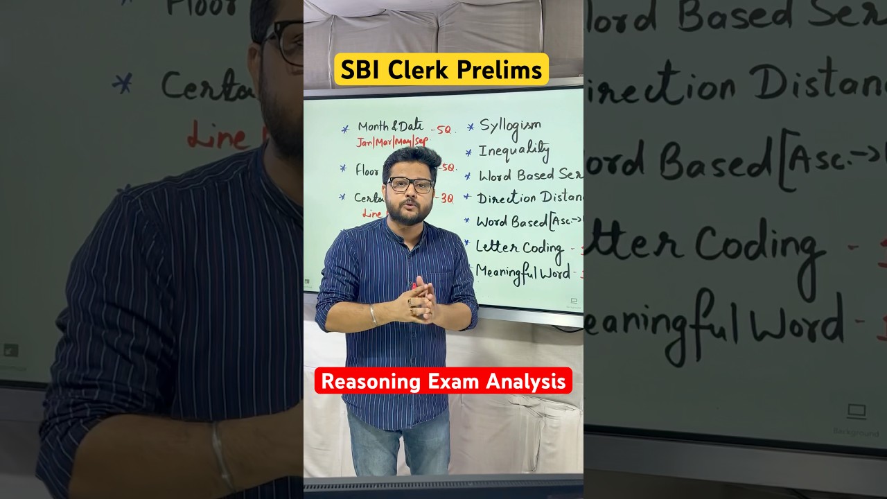 SBI Clerk Prelims Reasoning Exam Analysis