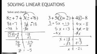 54 Solving Linear Equations (3.4) Profile