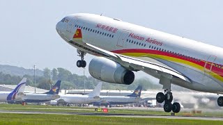 Hainan Airlines A330-343 landing and departing Edinburgh Airport