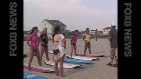 Cindy Farmer Surfing at Oak Island
