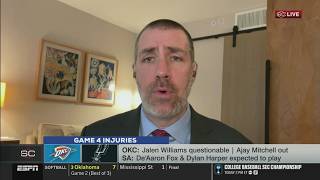 Tim MacMahon gives major update on Thunder and Spurs starting lineup for Game 4 Western Conf Finals