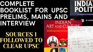 Complete Booklist for UPSC Prelims, Mains and Interview