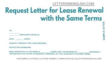 Request Letter for Lease Renewal with the Same Terms