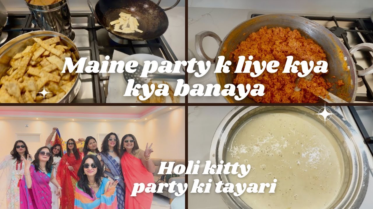 Holi Kitty Party Preparation | Holi Games + Gajar Halwa, Thandai, Dahi Bhale & More! 🎉