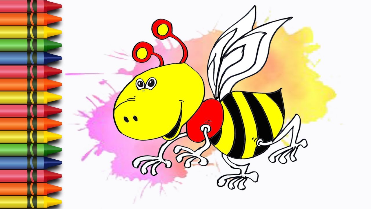 Cara Menggambar Dan Mewarnai Lebah Lucu Untuk Anak Paud Tk Sd